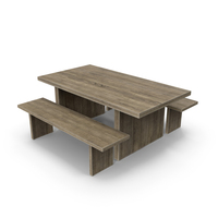 Plank Dining Table and Bench PNG & PSD Images