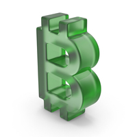 Green Plastic Bitcoin Symbol PNG & PSD Images