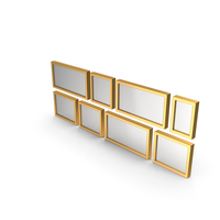 Gold Framed Wall Pictures PNG & PSD Images