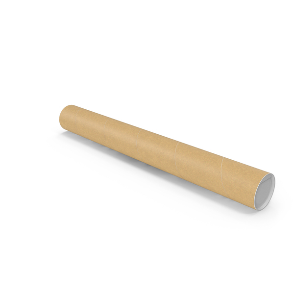 Cardboard Kraft Poster Psd Tube Size 01 Pose 02 Blank PNG & PSD Images