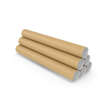 Cardboard Kraft Poster Psd Tube Size 01 Pose 03 Blank PNG & PSD Images
