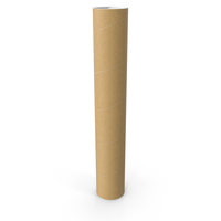 Cardboard Kraft Poster Psd Tube Size 02 Pose 01 Blank PNG & PSD Images