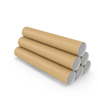 Cardboard Kraft Poster Psd Tube Size 02 Pose 03 Blank PNG & PSD Images