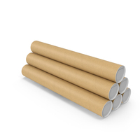 Cardboard Kraft Poster Psd Tube Size 03 Pose 03 Blank PNG & PSD Images