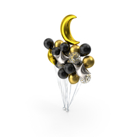 Bunch Of Balloons With Half Moon PNG & PSD Images