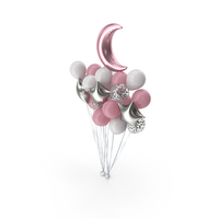 Bunch Of Balloons With Half Moon PNG & PSD Images