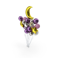 Bunch Of Balloons With Half Moon PNG & PSD Images