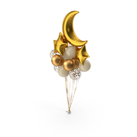Bunch Of Balloons With Half Moon PNG & PSD Images