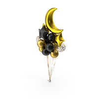 Bunch Of Balloons With Half Moon PNG & PSD Images
