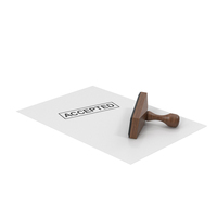 Accepted Document And Wooden Stamp PNG & PSD Images