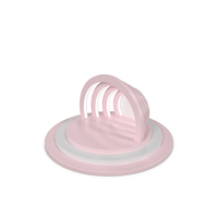 Pink And White Podium With Illuminated Rings. PNG & PSD Images