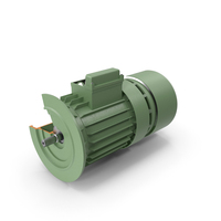 Electric Motor Cutaway Green PNG & PSD Images