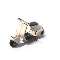 Modern Electric Scooter Vespa 98 Beige Parked PNG & PSD Images