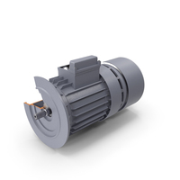 Electric Motor Cutaway Gray PNG & PSD Images