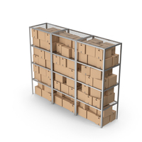 Warehouse Racks And Cardboard Boxes PNG & PSD Images