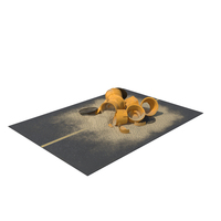 Road Section with Sand Barrels Crashed PNG & PSD Images