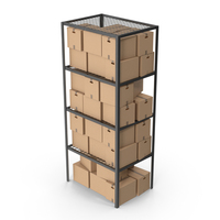 Warehouse Rack And Cardboard Box PNG & PSD Images