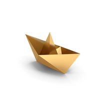 Gold Paper Ship PNG & PSD Images