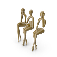 Home Decor Human Sculpture Gold Color PNG & PSD Images
