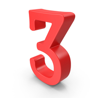 Red Number 3 PNG & PSD Images