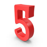 Red Number 5 PNG & PSD Images