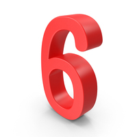 Red Number 6 PNG & PSD Images