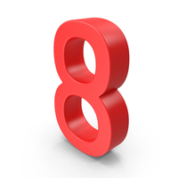 Red Number 8 PNG & PSD Images