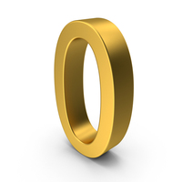 Gold Number 0 PNG & PSD Images