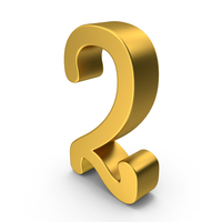 Gold Number 2 PNG & PSD Images