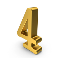Gold Number 4 PNG & PSD Images