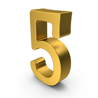 Gold Number 5 PNG & PSD Images