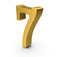 Gold Number 7 PNG & PSD Images