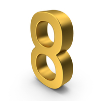 Gold Number 8 PNG & PSD Images