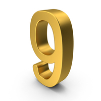 Gold Number 9 PNG & PSD Images