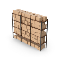 Warehouse Wooden Racks And Cardboard Boxes PNG & PSD Images