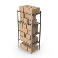 Warehouse Rack And Cardboard Boxes PNG & PSD Images