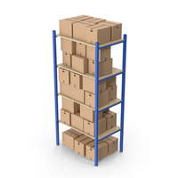 Warehouse Wooden Rack And Cardboard Boxes PNG & PSD Images