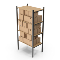 Warehouse Rack And Cardboard Boxes PNG & PSD Images