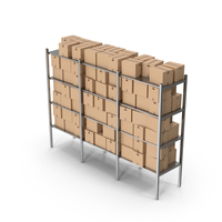 Warehouse Steel Racks And Cardboard Boxes PNG & PSD Images