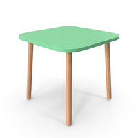 Green Kids Square Table PNG & PSD Images