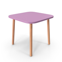 Pink Kids Square Table PNG & PSD Images