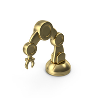 Gold Robotic Arm Icon PNG & PSD Images