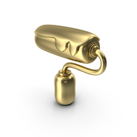Roller With Paint Icon Gold PNG & PSD Images