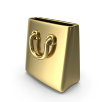 Shop Bag Icon Gold PNG & PSD Images