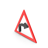 Sharp Curve Road Sign PNG & PSD Images