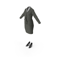Womens Business Suit with High Heels PNG & PSD Images