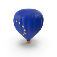 Hot Air Balloon With European Union Flag Texture PNG & PSD Images