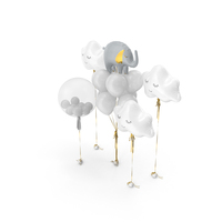 Balloon Composition With Elephant Toy For Party PNG & PSD Images