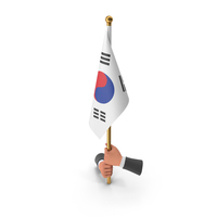 Two Hand Hold South Korea Cloth Flag PNG & PSD Images