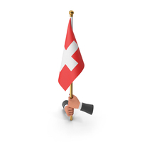 Two Hand Hold Switzerland Cloth Flag PNG & PSD Images